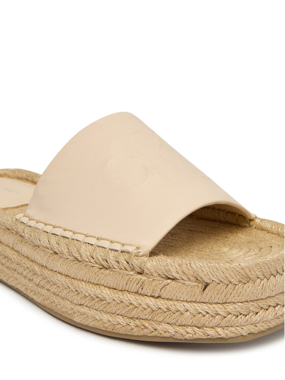 Calvin Klein Espadrile Calvin Klein Flatf Espa Mule Lth Mg HW0HW03027 Bež