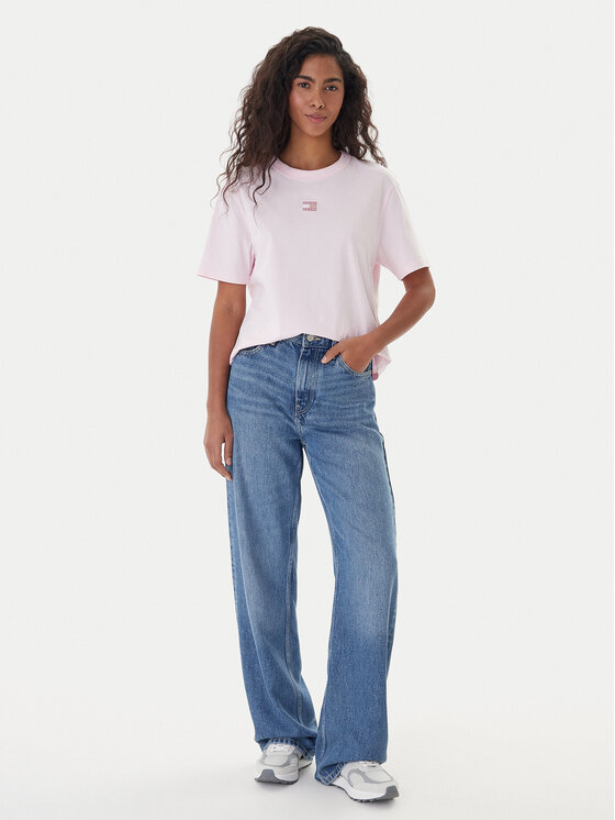 Tommy Jeans Tommy Jeans Camiseta Badge DW0DW22202 Rosa Boxy Fit