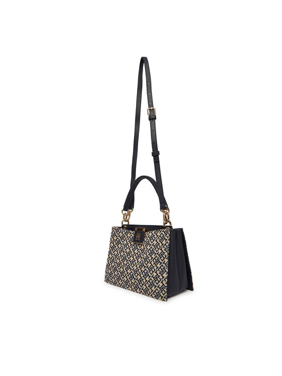 Tommy Hilfiger Táska Tommy Hilfiger Th Her Med Satchel Jacqu AW0AW18639 Sötétkék