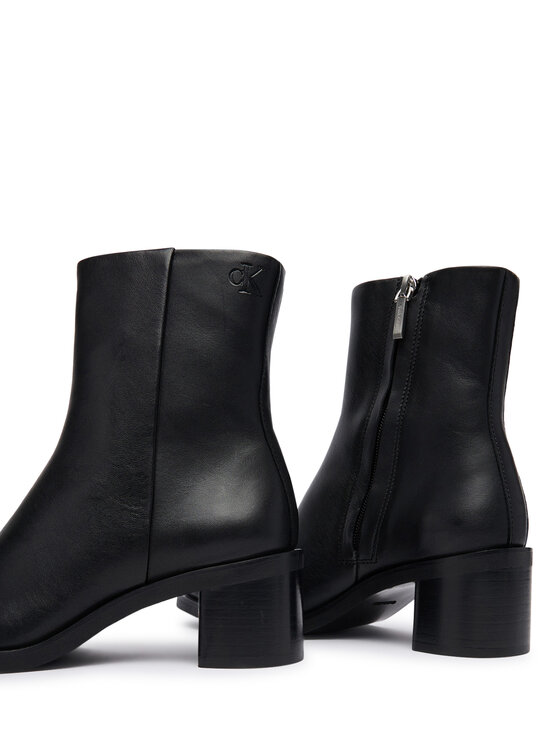 Calvin Klein Боти Calvin Klein Block Heel Ank Boot Lth HW0HW03220 Черен
