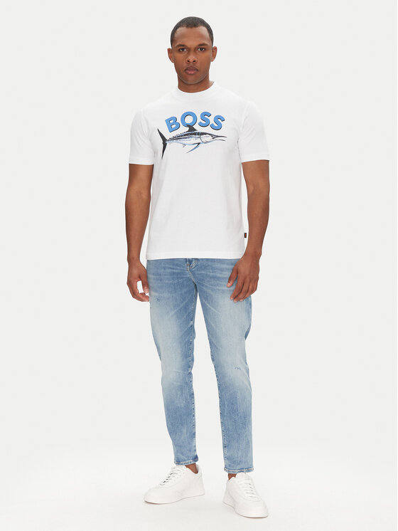 BOSS BOSS Majica Bossfish 50539196 Écru Regular Fit