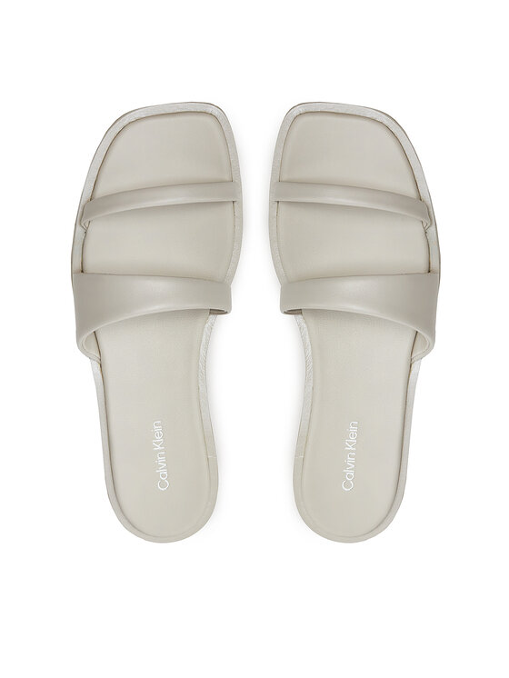 Calvin Klein Şlapi Calvin Klein Flat Slide Lth HW0HW02071 Bej