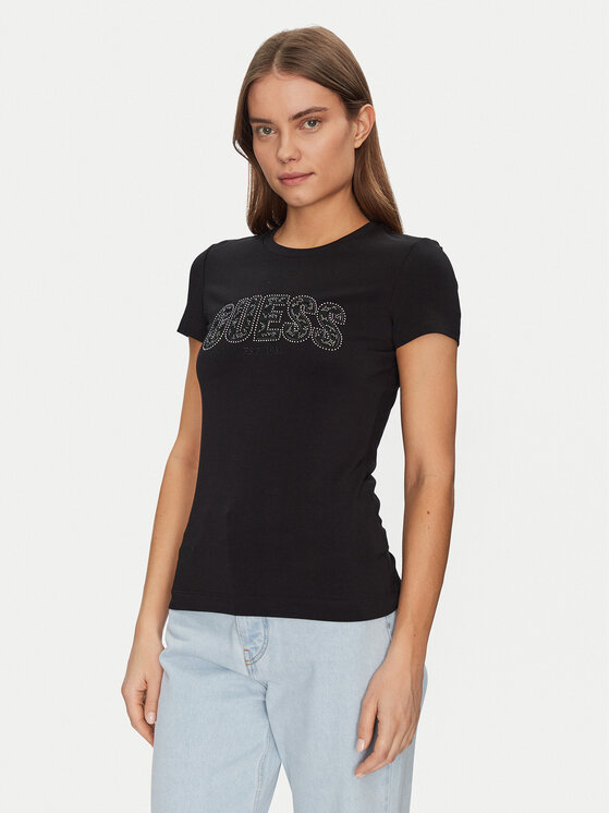 Guess Guess T-shirt W5GI04 J1314 Nero Slim Fit