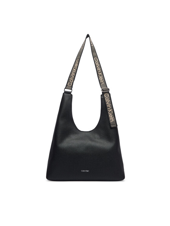 Calvin Klein Kabelka Calvin Klein Webbing Adj Strap Large Shoulder LV04F3643G Čierna
