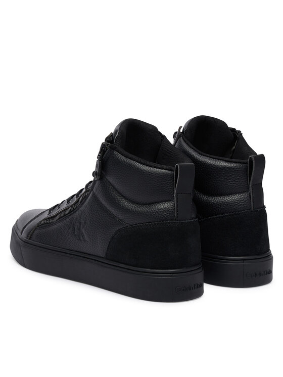 Calvin Klein Superge Calvin Klein Classic Cup Mid Laceup Zip Lth YM0YM01428 Črna