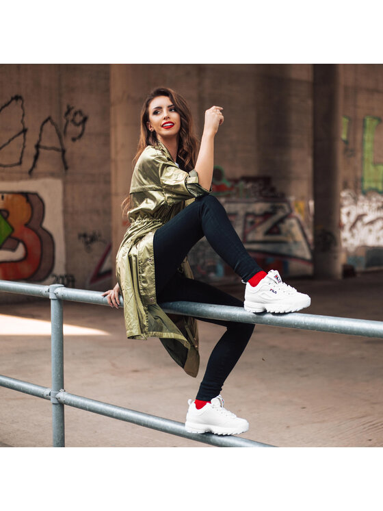 Fila Snīkeri Fila Disruptor Low Wmn 1010302.1FG Balts