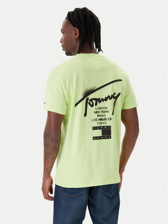 Tommy Jeans Tommy Jeans Camiseta City Sign DM0DM22553 Verde Regular Fit