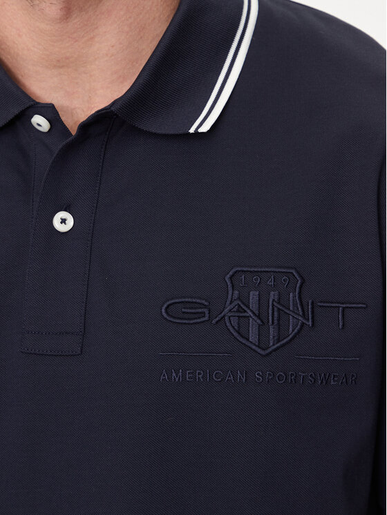 Gant Gant Polo Contrast 2013039 Tamnoplava Regular Fit