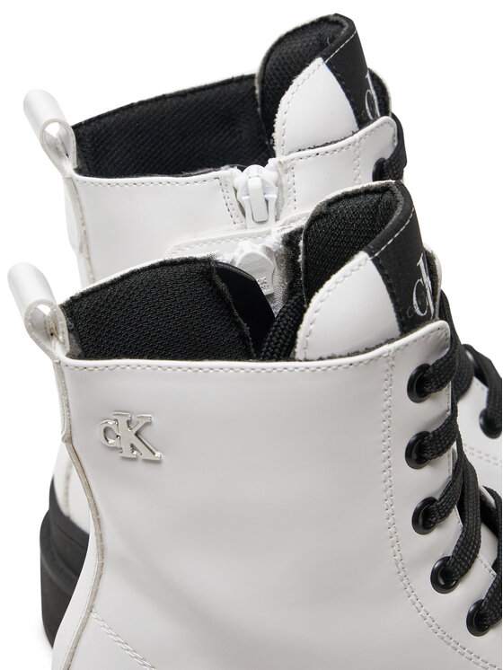 Calvin Klein Jeans Pohodni čevlji Calvin Klein Jeans Lace-Up Bootie V4A5-81031-1453 S Bela