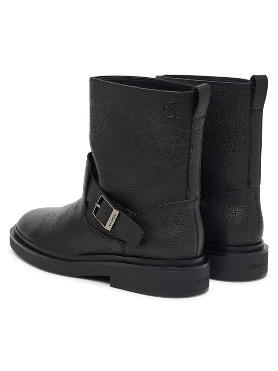 Calvin Klein Zābaki Calvin Klein Sq Rubber Boot Buckle Lth HM0HM02353 Melns
