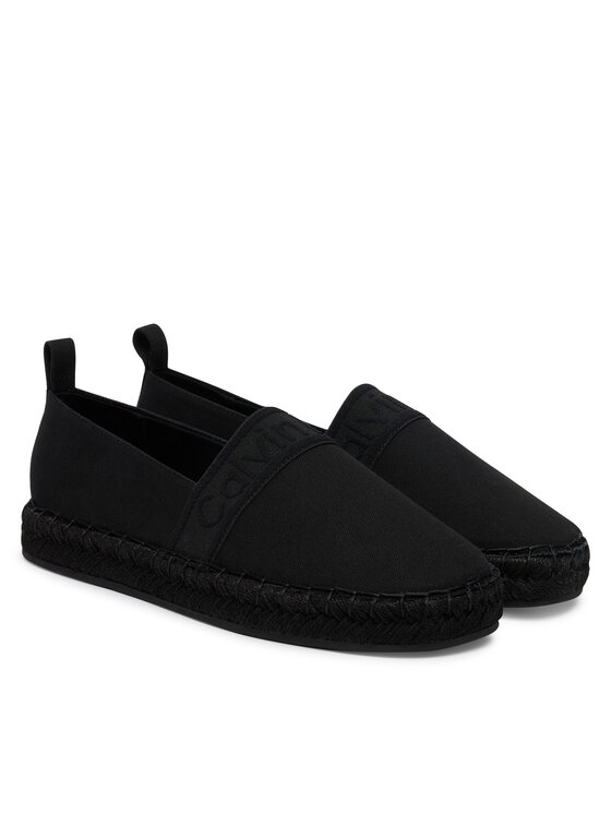 Calvin Klein Espadrile Calvin Klein Oblique Espadrille Webbing HW0HW02934 Negru