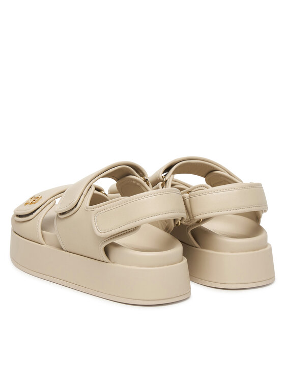 Tommy Hilfiger Sandale Tommy Hilfiger Leather Sporty Platform Sandal FW0FW09119 Bež