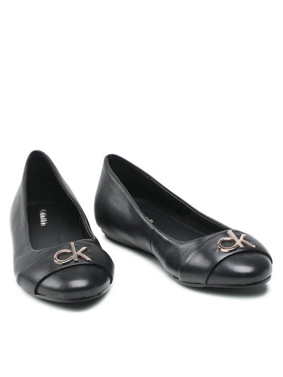 Calvin Klein Balerinke Calvin Klein Round Ballerina W/Hdw HW0HW00626 Črna