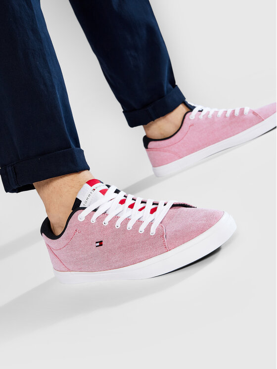 Tommy Hilfiger Tenis superge Tommy Hilfiger Essential Chambray Vulcanized FM0FM03472 Rdeča