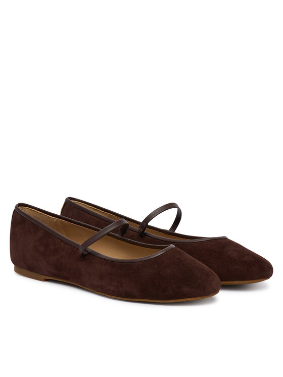 LAUREN RALPH LAUREN Baleriny LAUREN RALPH LAUREN Jayna Mj Fl 802P18425004 Brązowy