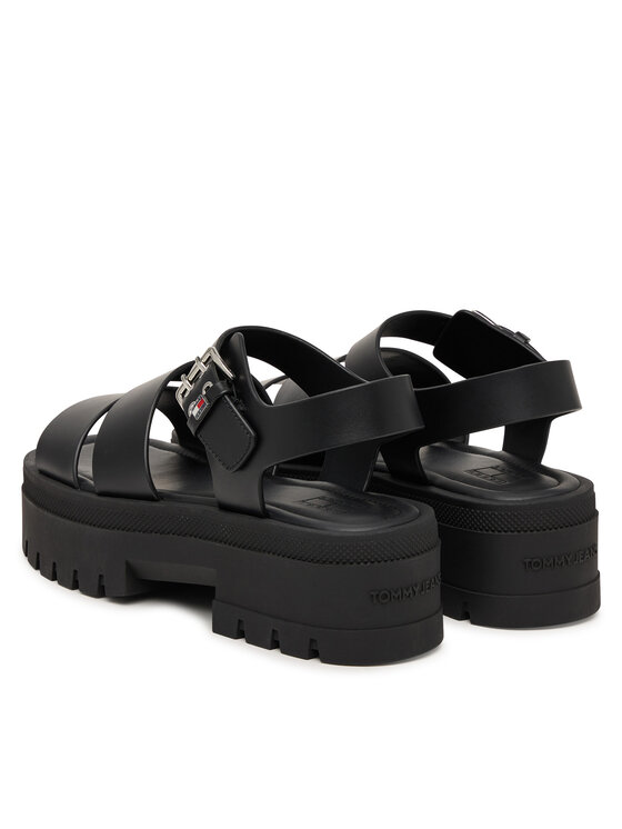 Tommy Jeans Σανδάλια Tommy Jeans Tjw Straps Leather Max Sandal EN0EN02944 Μαύρο