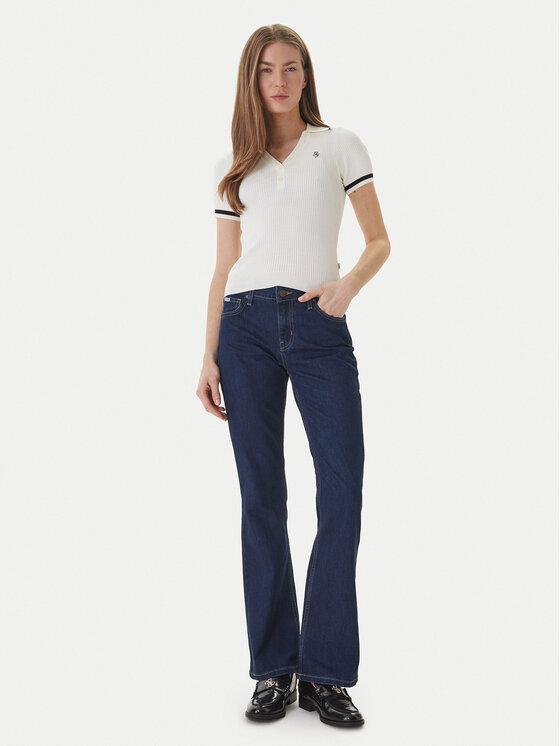 Guess Jeans Guess Jeans Поло W6GRZ1 Z3P32 Кремовий Slim Fit