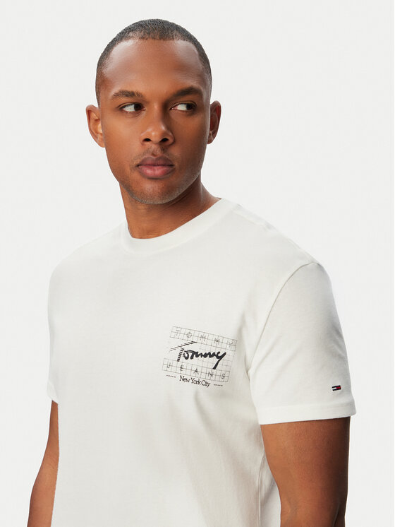 Tommy Jeans Tommy Jeans Camiseta Sign DM0DM23177 Crema Regular Fit