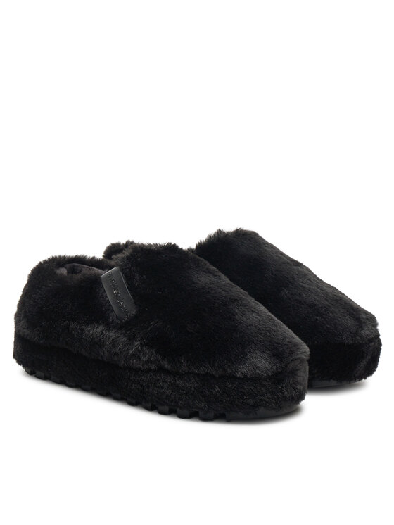 Calvin Klein Jeans Papuče Calvin Klein Jeans Home Anke Slipper Wn Fur YW0YW01596 Čierna
