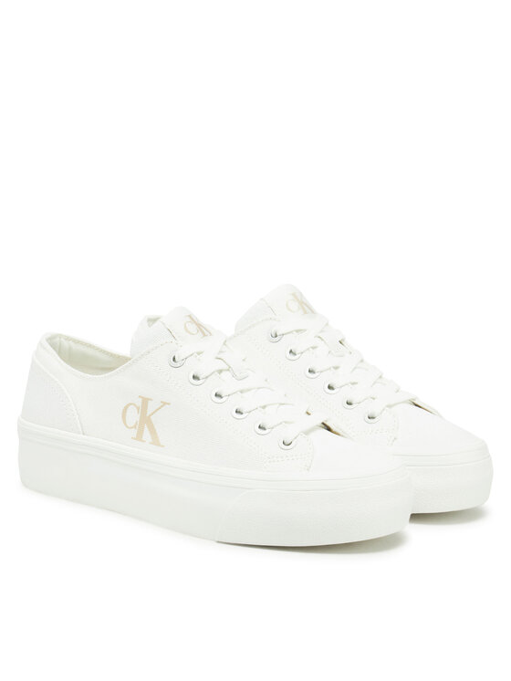 Calvin Klein Jeans Tenisky Calvin Klein Jeans Vulc Flatform Low Cv Mg YW0YW01763 Bílá
