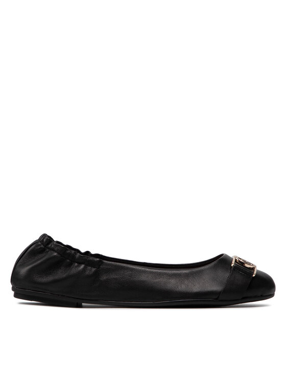 Tommy Hilfiger Balerini Tommy Hilfiger Th Essential Leather Ballerina FW0FW06096 Negru