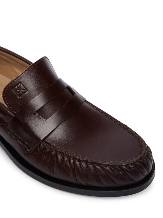 Calvin Klein Lordsy Calvin Klein Ess Rubber Loafer Wr Pol Lth HM0HM02171 Tmavě hnědá