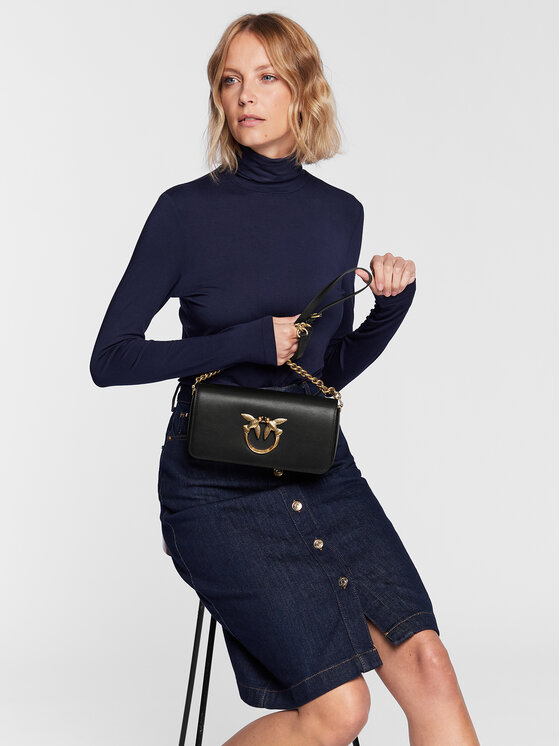 PINKO Geantă Pinko Love Click Baguette Mini Vitello Seta PE 23 PLTT100068 A0F1 Negru