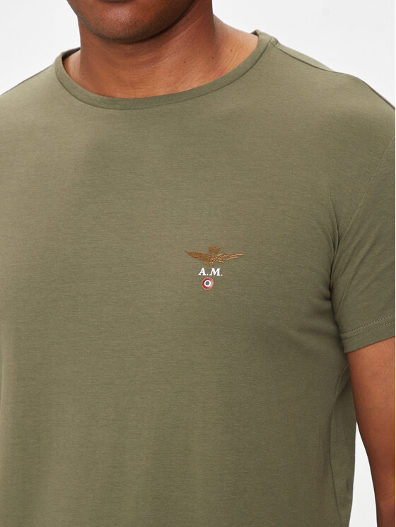 Aeronautica Militare Aeronautica Militare Футболка AM1UTI001 Хакі Regular Fit