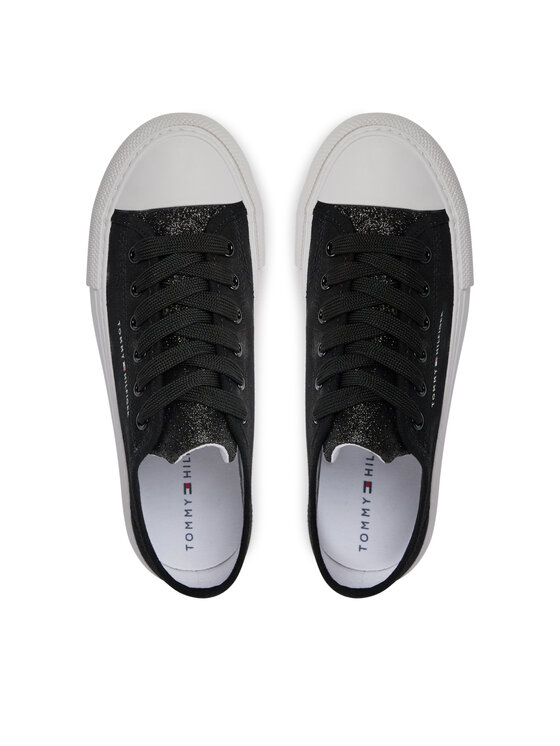 Tommy Hilfiger Bambas Tommy Hilfiger Low Cut Lace-Up Sneaker T3A9-33185-1687 S Negro