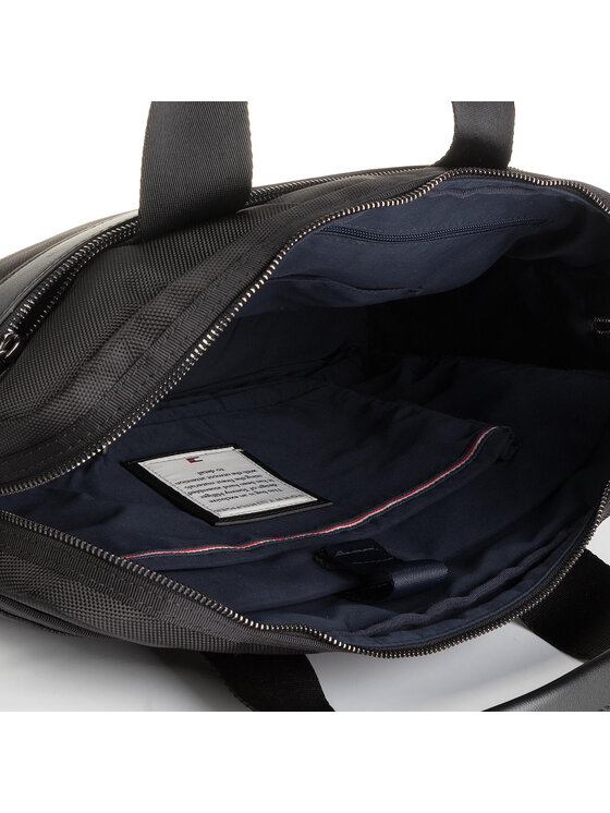 Tommy Hilfiger Taška na laptop Tommy Hilfiger Nylon MIx Slim Computer Bag AM0AM05023 Čierna