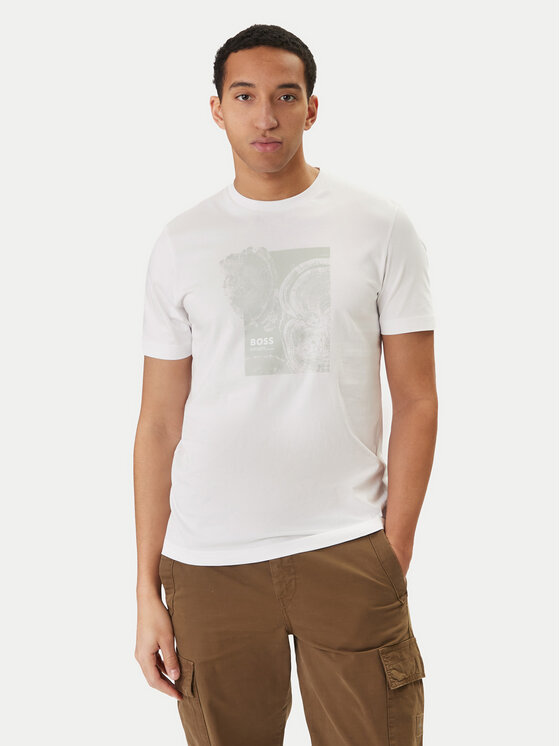 BOSS BOSS Camiseta Imprint 50556007 Blanco Regular Fit