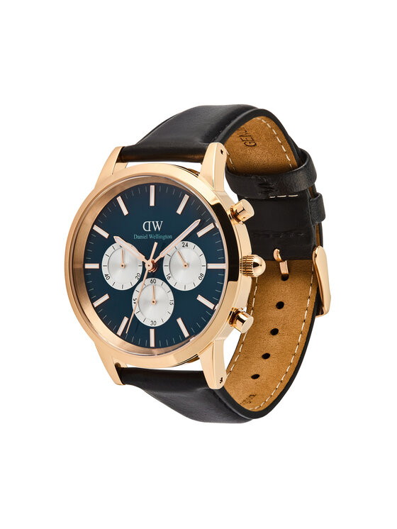 Daniel Wellington Hodinky Daniel Wellington Iconic Chronograph St Mawes Arctic Panda DW00100877 Čierna