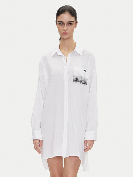 DKNY DKNY Нічна сорочка YI30048 Білий Relaxed Fit