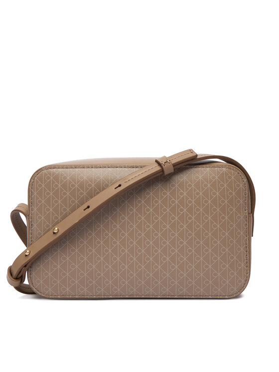 Calvin Klein Дамска чанта Calvin Klein Emblem Aop Elongated Camera Bag LV04F3268G Бежов