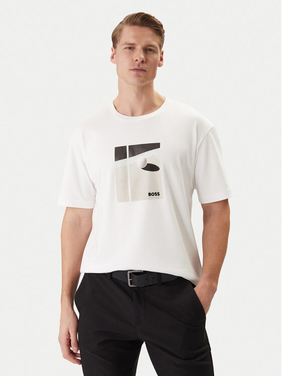 BOSS BOSS Camiseta 50554365 Blanco Regular Fit