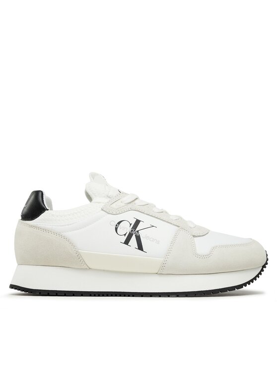 Calvin Klein Jeans Tenisice Calvin Klein Jeans Runner Sock Laceup Ny-Lth YM0YM00553 Bijela