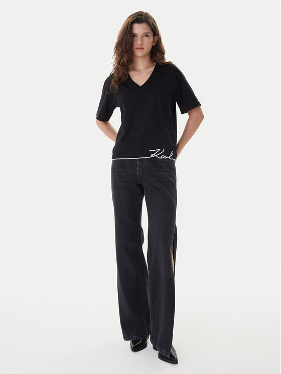 KARL LAGERFELD KARL LAGERFELD Camiseta B1W17031 Negro Relaxed Fit