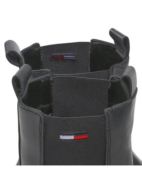 Tommy Jeans Jātnieku stila puszābaki Tommy Jeans Long Chelsea Boot EN0EN01990 Melns