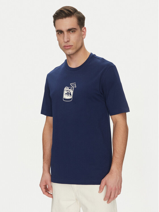 adidas adidas T-Shirt Lounge Drink Graphic JJ4014 Σκούρο μπλε Regular Fit