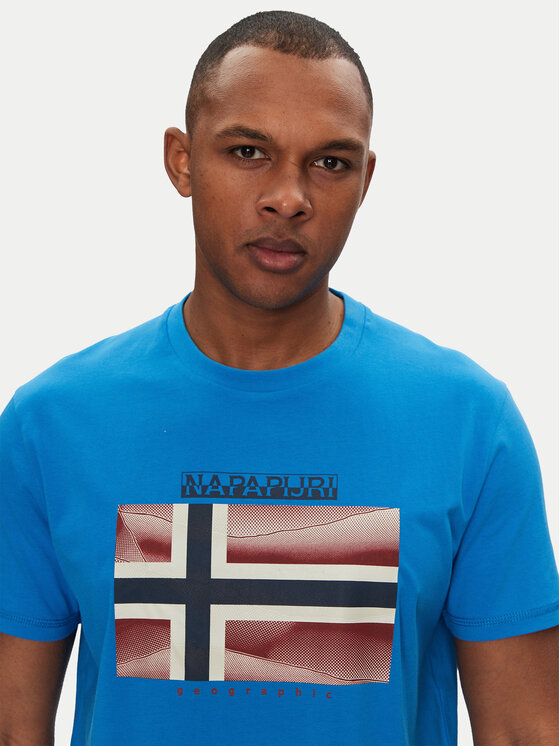 Napapijri Napapijri T-shirt S-Lari NP0A4IE5B2W1 Blu Regular Fit