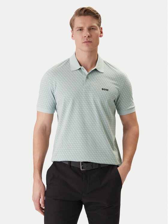BOSS BOSS Polo PL_GOC Chip Pattern 50554591 Turquesa Regular Fit