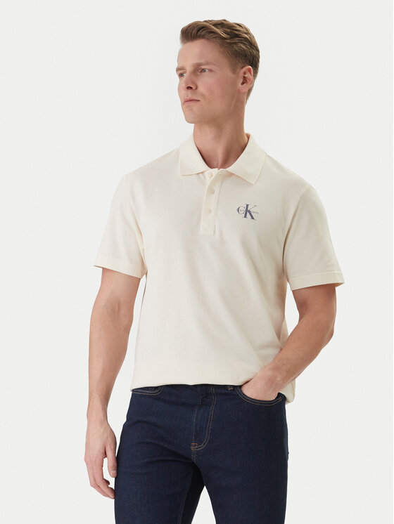 Calvin Klein Jeans Calvin Klein Jeans Polo Easy Monologo LV04RF209G Beis Regular Fit