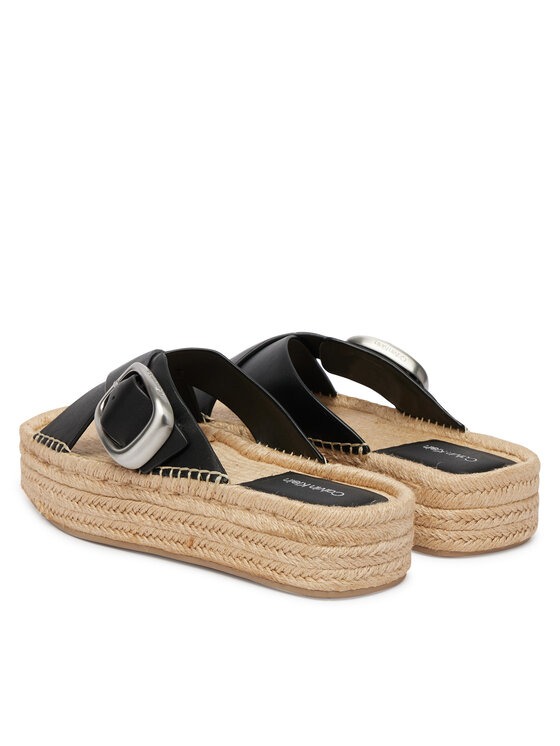 Calvin Klein Alpargatas Calvin Klein Flatf Espadrill Cross Lth Hdw HW0HW02892 Negro
