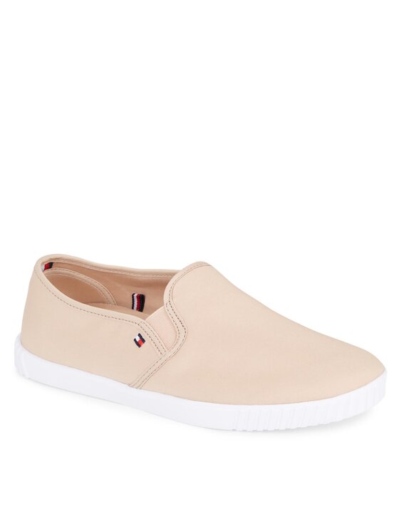 Tommy Hilfiger Tenisówki Tommy Hilfiger Canvas Slip-On Sneaker FW0FW07806 Beżowy