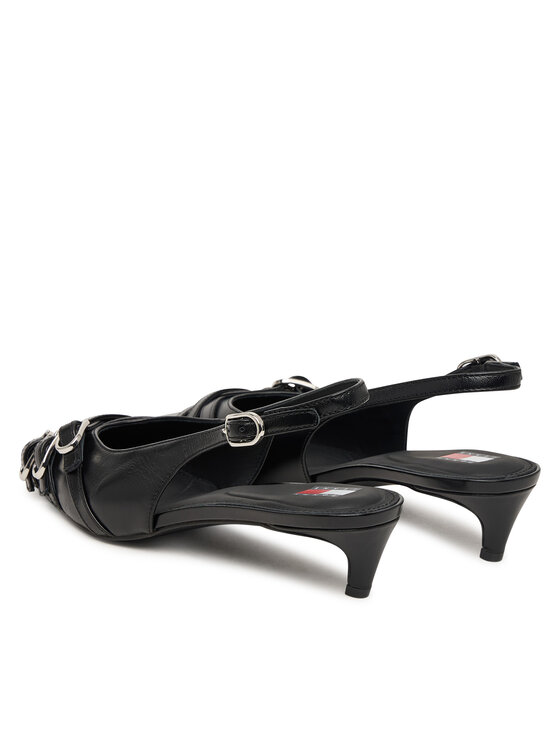 Tommy Jeans Обувки на ток Tommy Jeans Tjw Sling Back Kitten Heels EN0EN03171 Черен