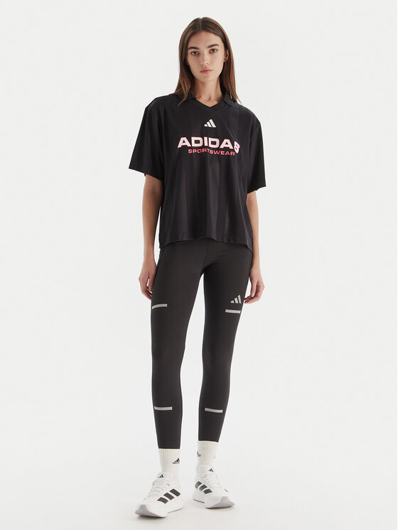 adidas adidas Поло Tiro JN2749 Чорний Loose Fit