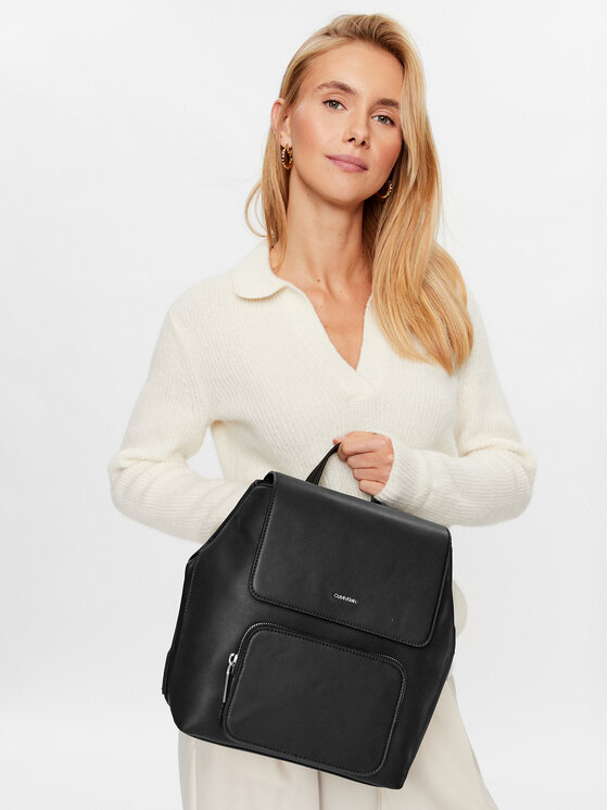 Calvin Klein Kuprinės Calvin Klein Ck Must Campus Backpack W/Flap K60K610742 Juoda