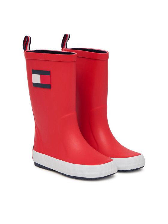 Tommy Hilfiger Gumijasti škornji Tommy Hilfiger Flag Rain Boot T3XC-33923-0047 D Rdeča