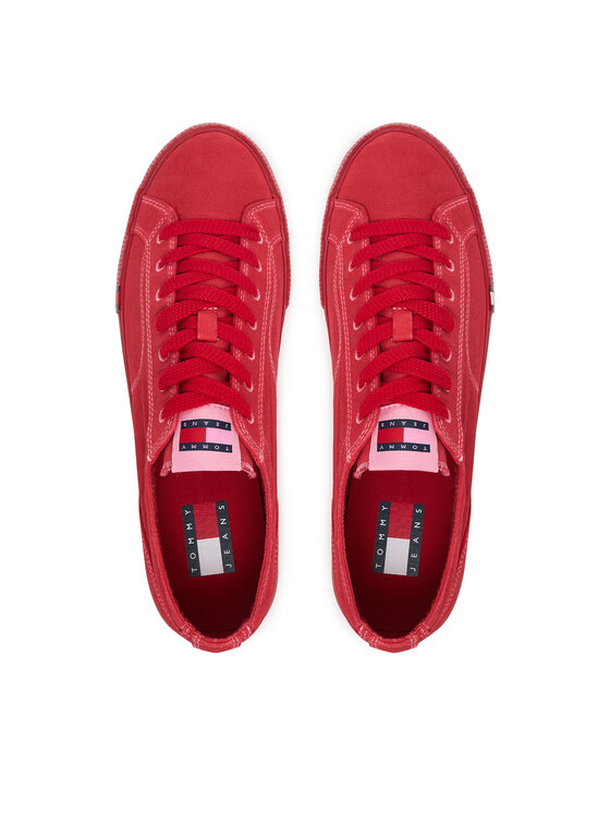 Tommy Jeans Tenisenes Tommy Jeans Archive Vulc. Y2K Washed Canvas EM0EM01720 Sarkans