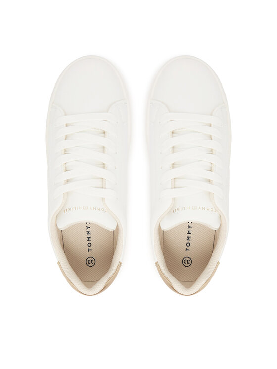 Tommy Hilfiger Sneakersy Tommy Hilfiger Low Cut Lace Up Sneaker T3A9-33976-1355 S Biela